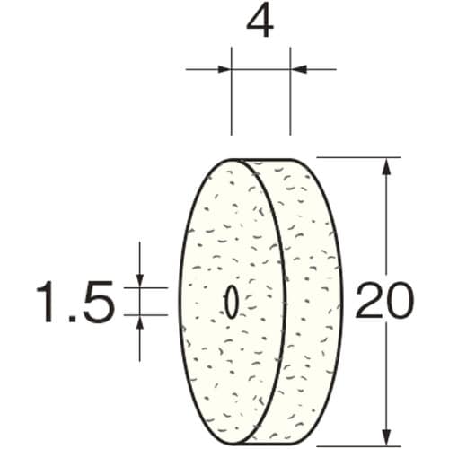 リューター ホイール型フェルトバフホイール型幅(m