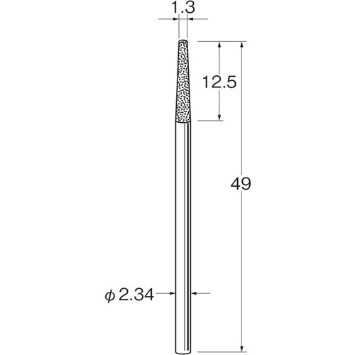 リューター 軸付電着ダイヤモンド砥石D1513