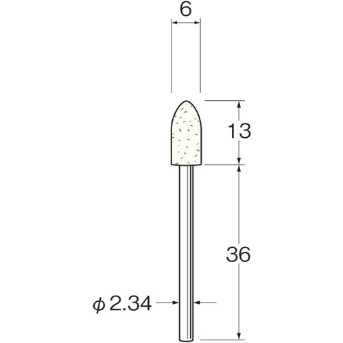 リューター 軸付フェルトバフ外径(mm):6全長(