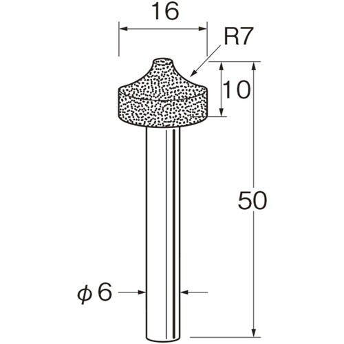 リューター 軸付電着ダイヤモンド砥石D4732