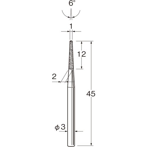 リューター 軸付電着ダイヤモンド砥石D3520