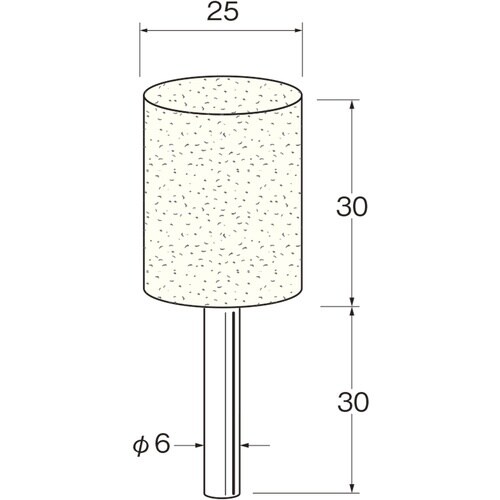 リューター 軸付フェルトバフ円筒型幅(mm)30