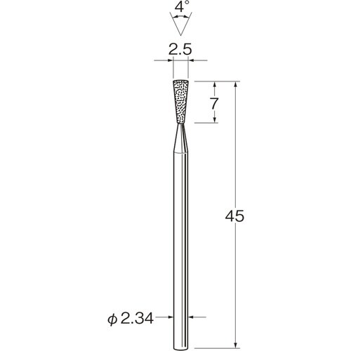 リューター 軸付電着ダイヤモンド砥石D1625