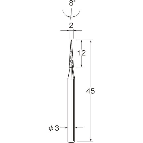 リューター 軸付電着ダイヤモンド砥石D3420