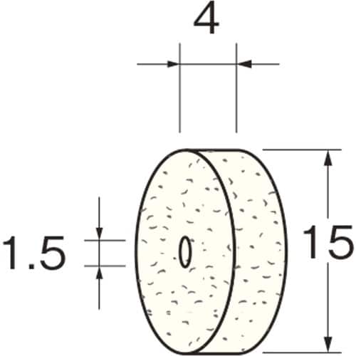 リューター ホイール型フェルトバフホイール型幅(m