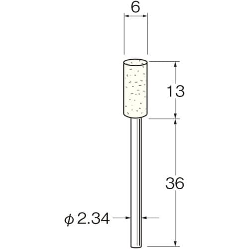 リューター 軸付フェルトバフ外径(mm):6軸長(