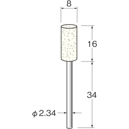 リューター 軸付フェルトバフ外径(mm):8軸長(