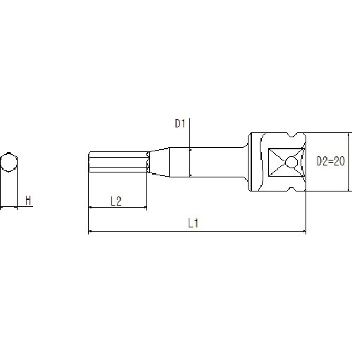 近江 差込四角9.52 ヘキサゴンソケット H8