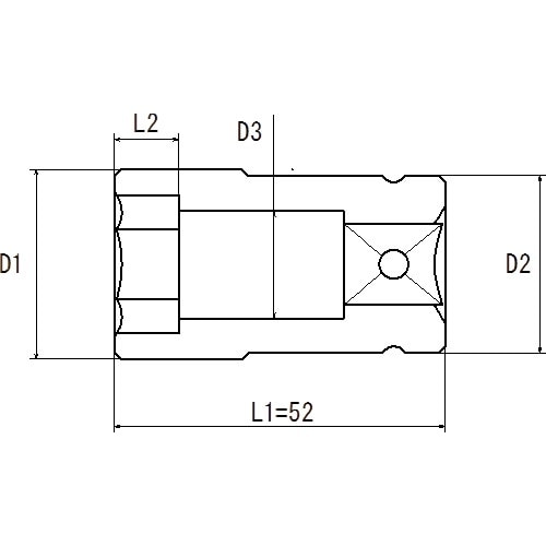 近江 差込四角12.7 ショートソケット H24