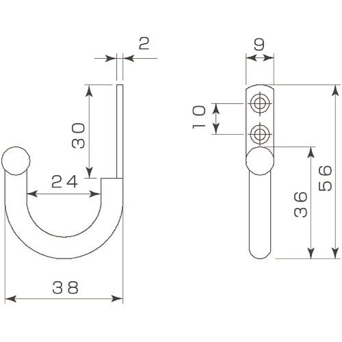 MK Sカバーフック(丸)黒色