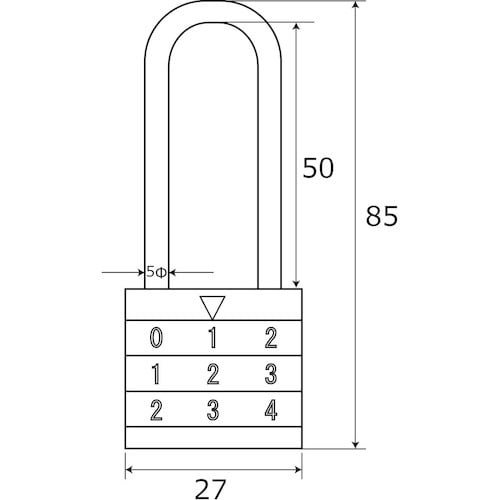 WAKI ツル長丸文字合せ錠