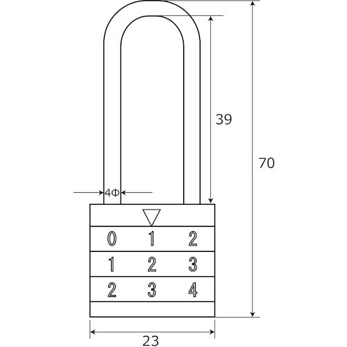 WAKI ツル長丸文字合せ錠