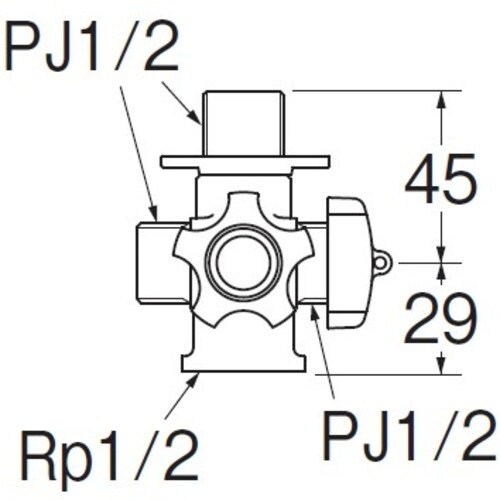 SANEI 水抜クロス分岐バルブ