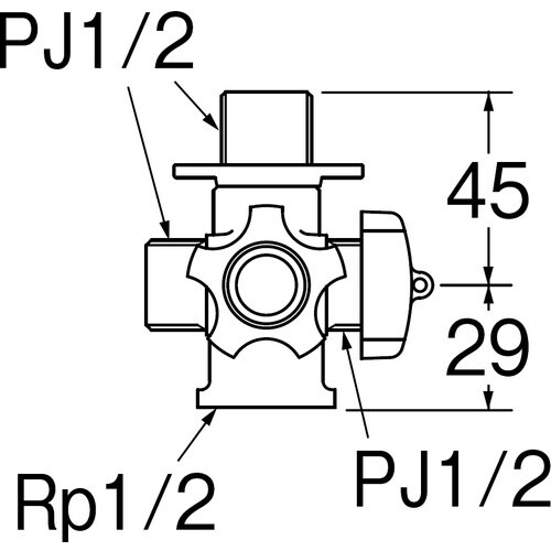 SANEI 水抜クロス分岐バルブ