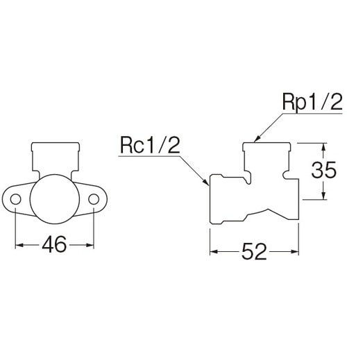SANEI 逆座付水栓エルボ