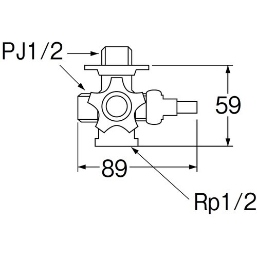 SANEI 水抜クロス分岐バルブ