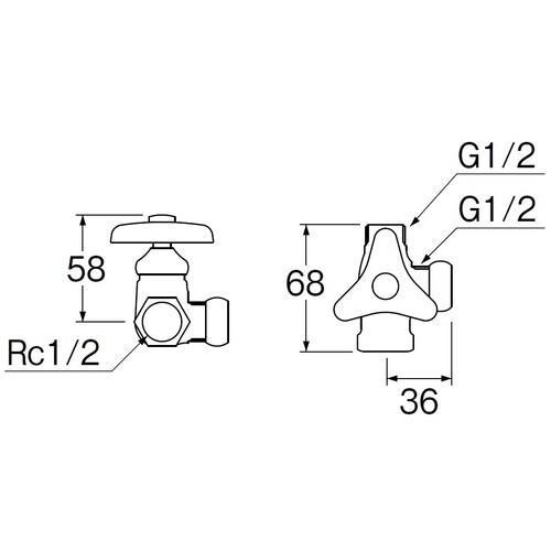 SANEI ストレート分岐バルブ