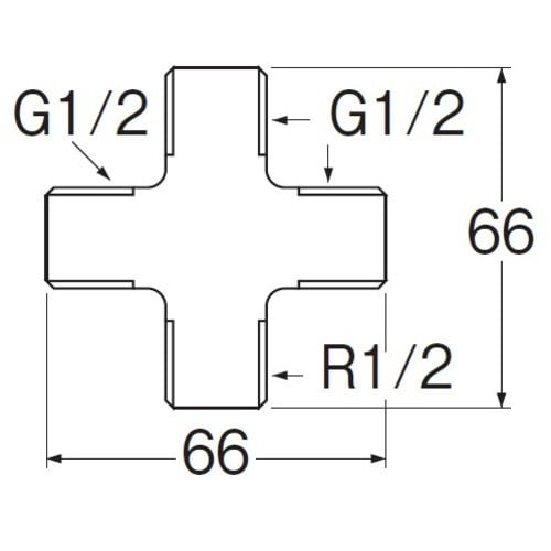 SANEI 砲金クロス接手