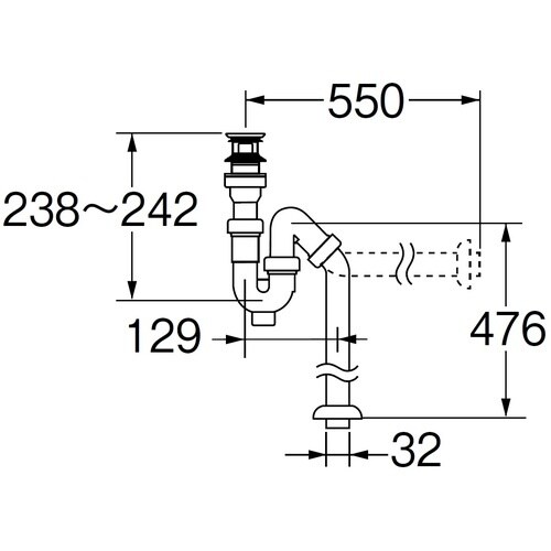 SANEI 洗面排水栓付S・P兼用トラップ
