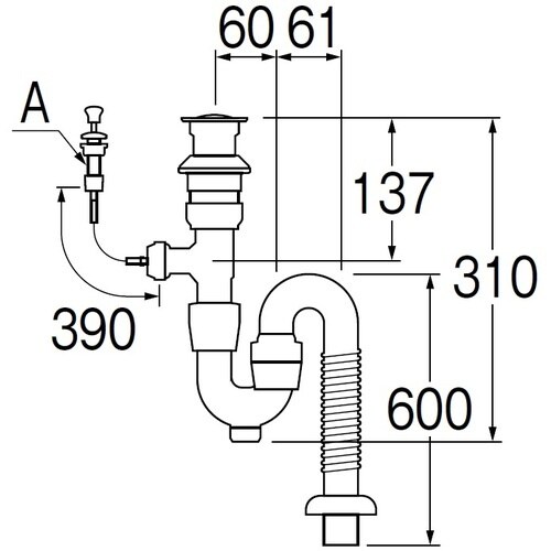 SANEI 洗面排水栓付Sトラップ