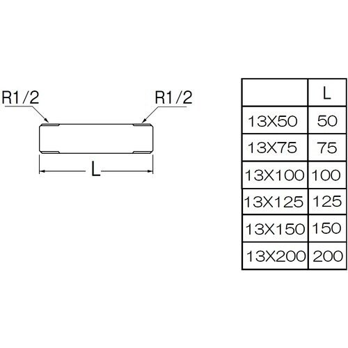 SANEI ステンレス長ニップル 呼び8 全長20