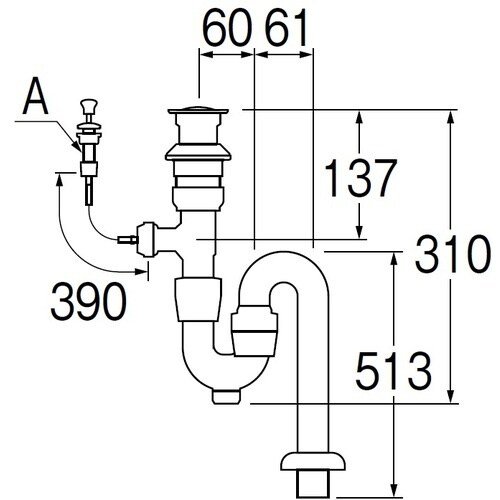 SANEI 洗面排水栓付Sトラップ