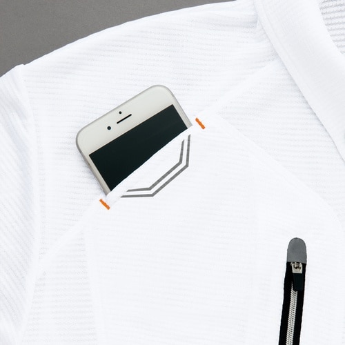 アイトス 半袖ハーフZIPシャツ(男女兼用) ホワ