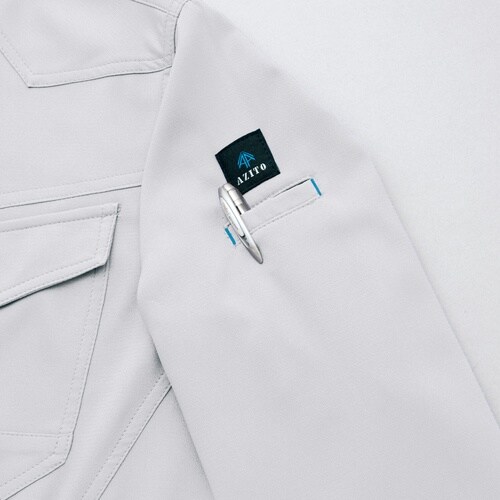 アイトス 長袖シャツ(男女兼用)(薄地) シルバー