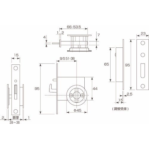MK ケース引戸鎌錠 シルバー (表示付) B/S