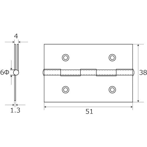 WAKI 厚口カラー丁番 VE‐028 51mm