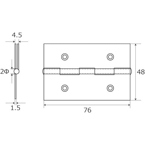 WAKI 厚口カラー丁番 VE‐022 76mm