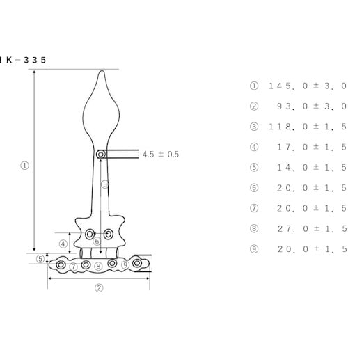 WAKI エクステリアヒンジ IK‐335 G02