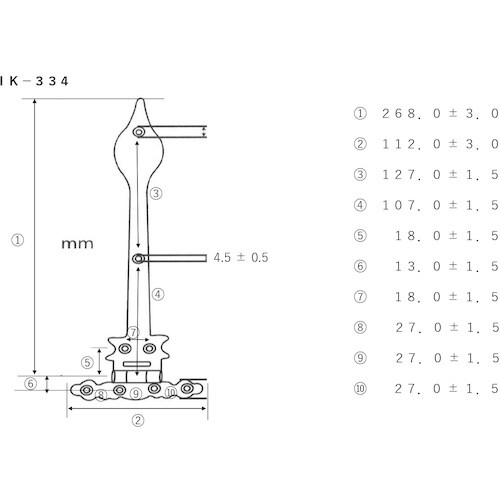 WAKI エクステリアヒンジ IK‐334 G00