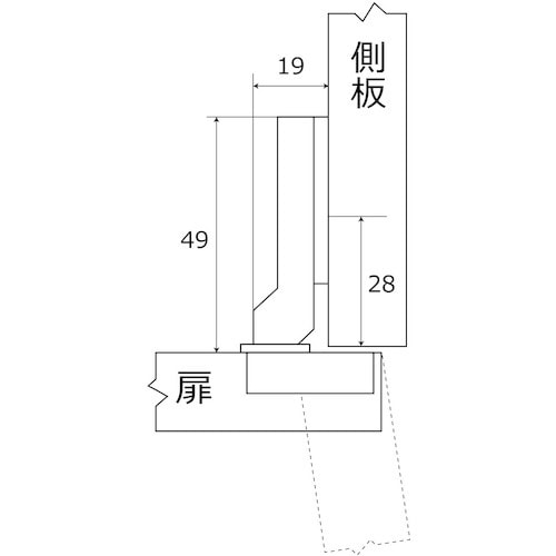 WAKI スライド丁番2個セット NS‐2654