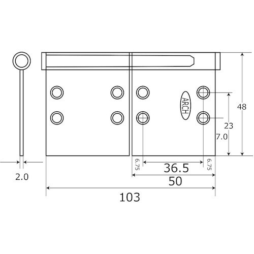 WAKI ステンハタ丁番 VF‐050 103mm
