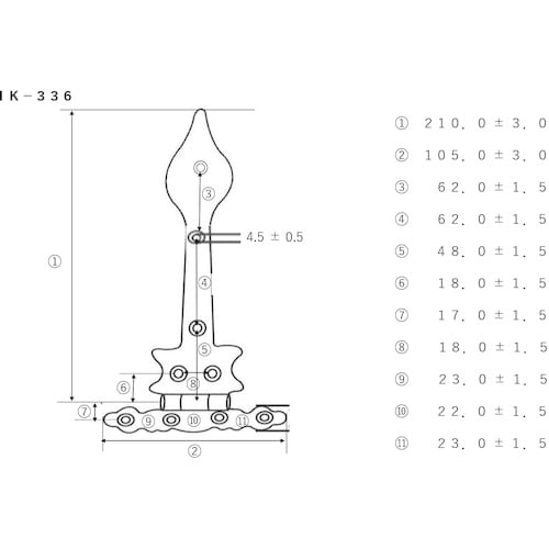 WAKI エクステリアヒンジ IK‐336 G02