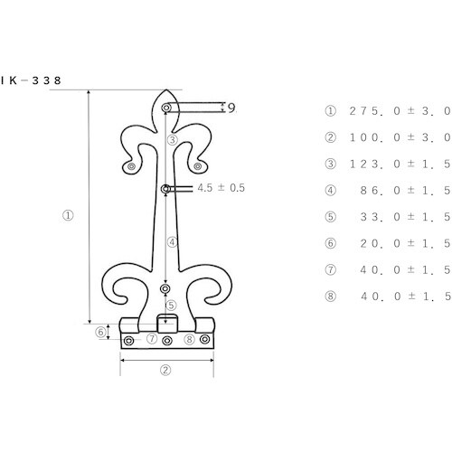 WAKI エクステリアヒンジ IK‐338 G00