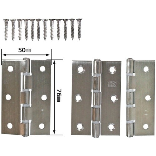 WAKI 厚口ステンレス丁番 VE‐049 76m