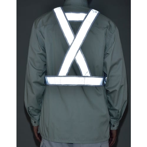 緑十字 安全反射ベスト(ショート丈タイプ) 白地/