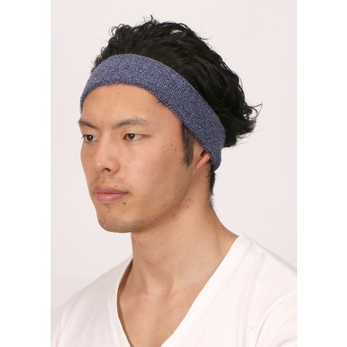 カジメイク 6551 ヘアーバンド 杢ブルー フリ