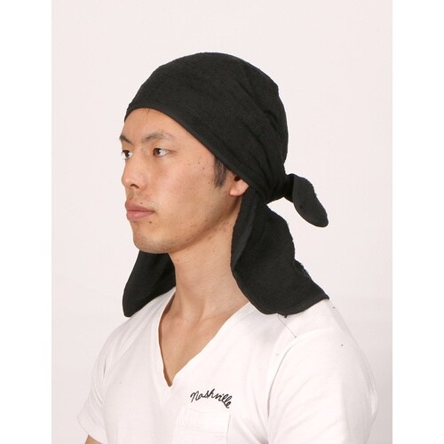 カジメイク 6550 タオルヘッドキャップ ブラッ