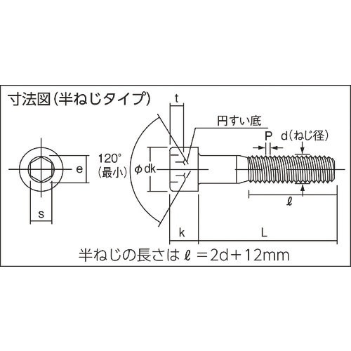 コノエ 六角穴付ボルト半ねじ M10x160(30