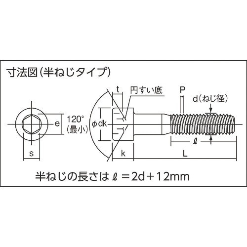 コノエ 六角穴付ボルト三価白M6×75 (100本
