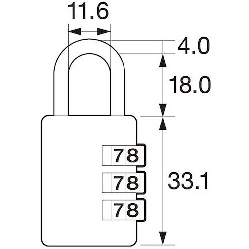 WAKI 可変式文字合せ錠 IB−123 25MM