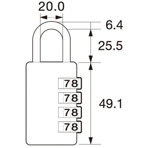 WAKI 可変式文字合せ錠 IB−125 40MM