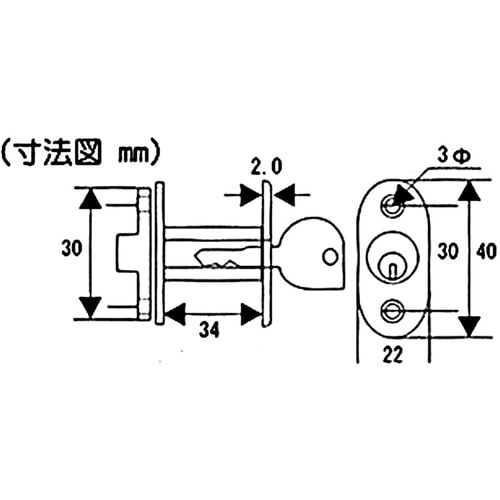 WAKI シリンダー外締錠 VA−179