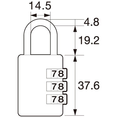 WAKI 可変式文字合せ錠 IB−124 30MM