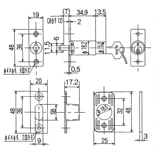 WAKI シリンダー栓錠 VA−178 #503