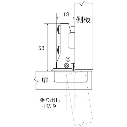 WAKI スライド丁番 NS‐3504 35mm