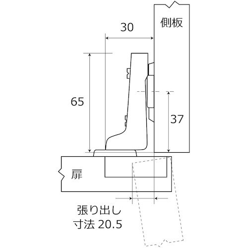 WAKI スライド丁番 NS‐4012 40mm